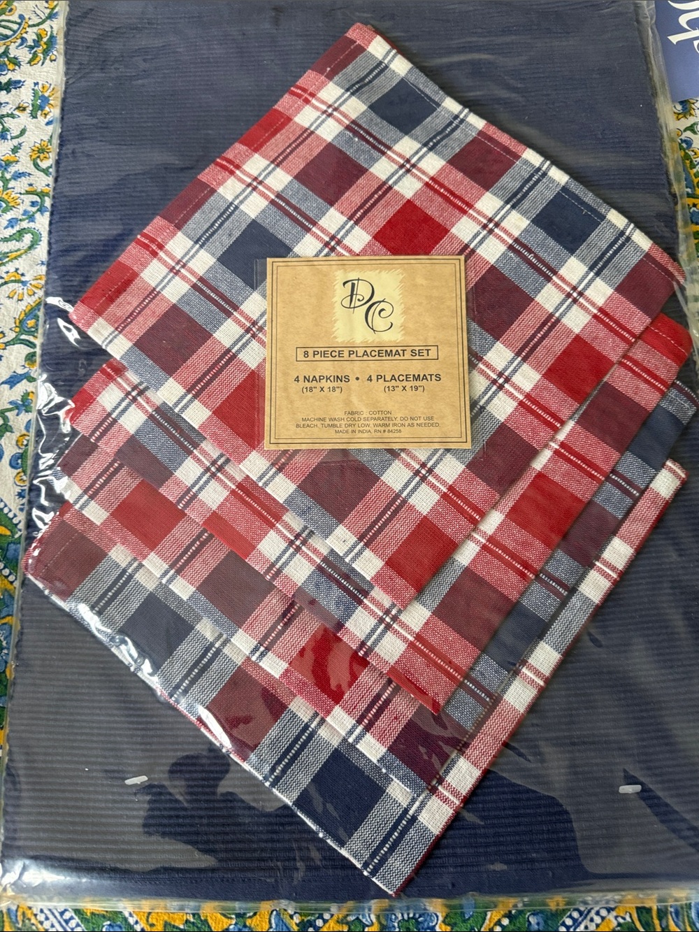 Vintage new in package cotton   8 piece Placemat Set